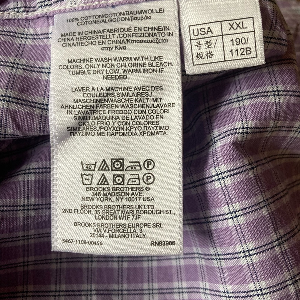 Men’s Brooks brothers, purple, white, original polo, shirt, button down front - Picture 8 of 8